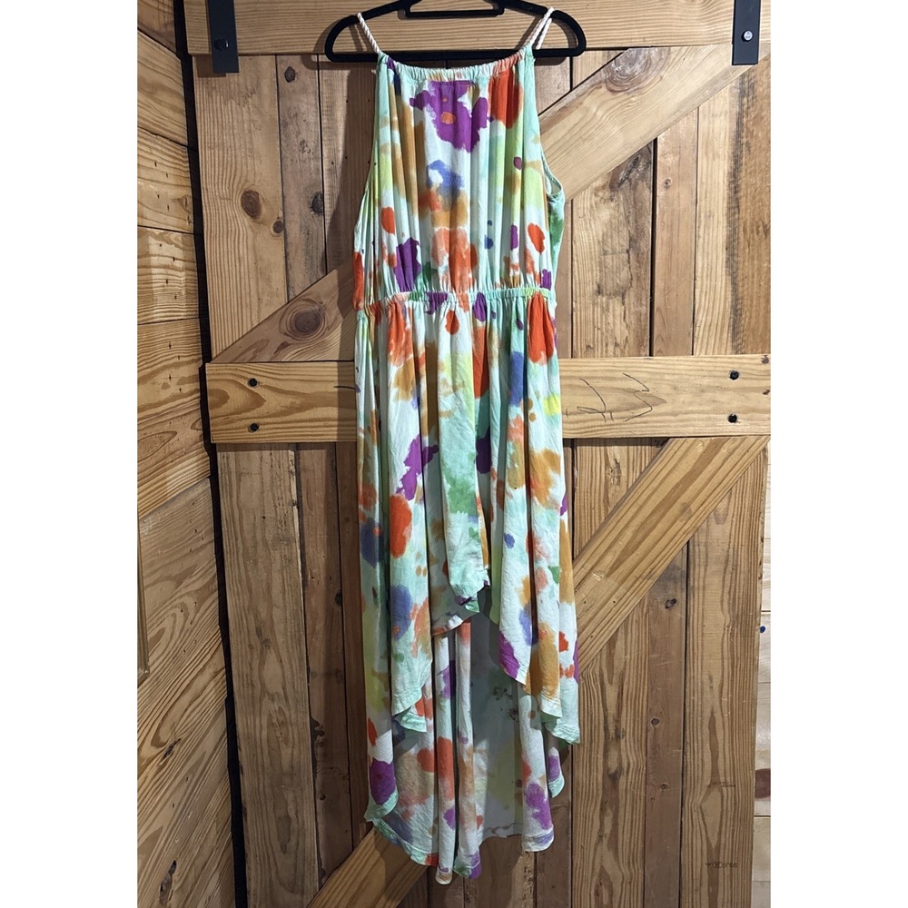Alternative Apparel Siran High-Low Dress Open Back Abstract Watercolor Medium